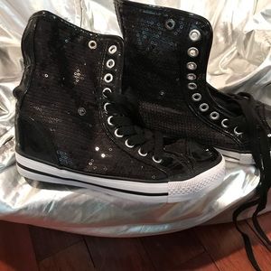Black bling high tops sneakers